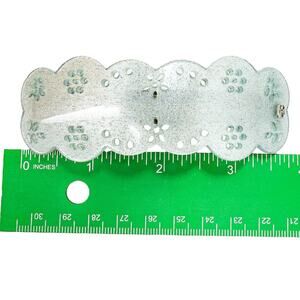 Vintage Alexander De Paris Glittery Blue Lucite Hair Barrette Lace Look Bridal